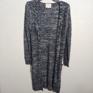 Ambiance Long Cardigan Sweater Small Black White